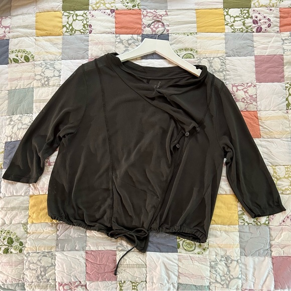 Lurdes Bergada~Summer Collection Asymmetrical Drape Cotton Jersey Top size Large - Picture 1 of 16